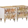 VIDAXL - Tables de chevet 2 pcs 40x33,5x46 cm bois de manguier solide