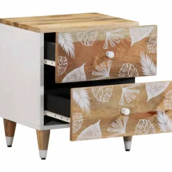 VIDAXL - Tables de chevet 2 pcs 40x33,5x46 cm bois de manguier solide