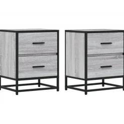 VIDAXL - Tables de chevet 2 pcs sonoma gris 40x31x50 cm bois ingénierie