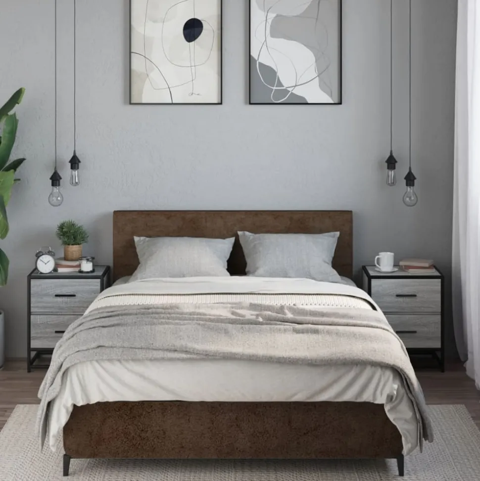 VIDAXL - Tables de chevet 2 pcs sonoma gris 40x31x50 cm bois ingénierie