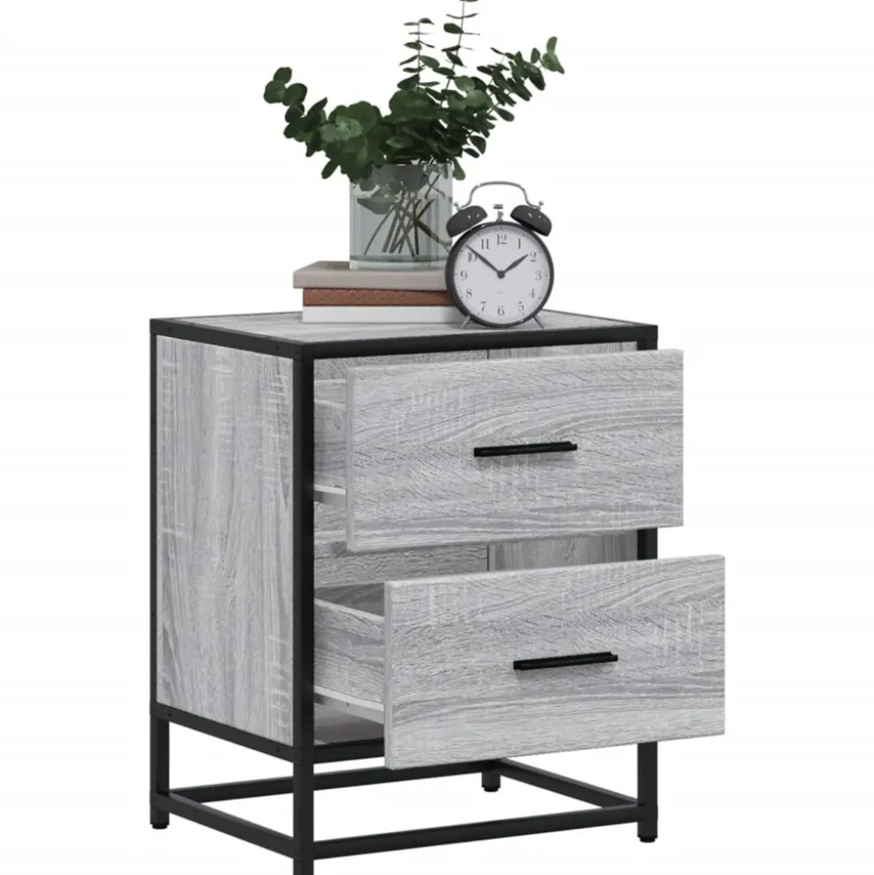 VIDAXL - Tables de chevet 2 pcs sonoma gris 40x31x50 cm bois ingénierie