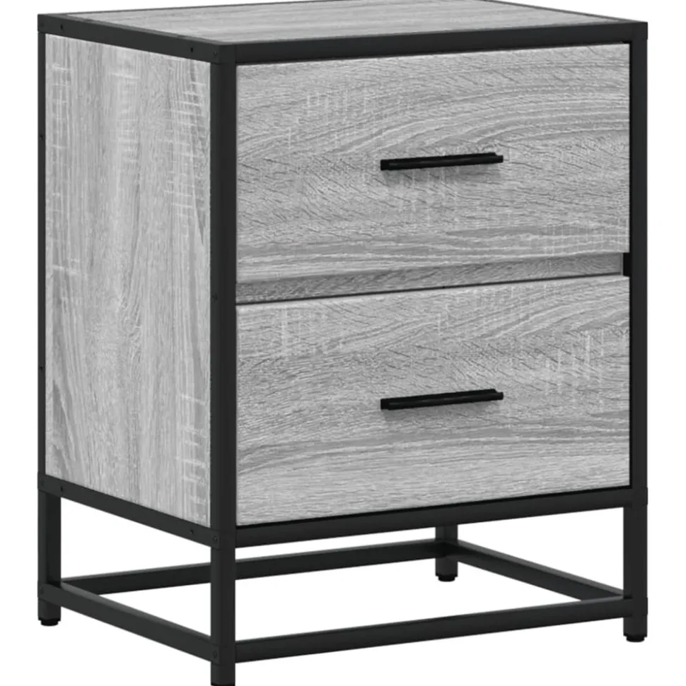 VIDAXL - Tables de chevet 2 pcs sonoma gris 40x31x50 cm bois ingénierie