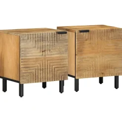 VIDAXL - Tables de chevet 2 pcs 40x33x46 cm bois de manguier solide