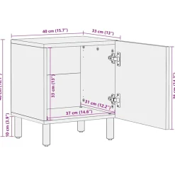 VIDAXL - Tables de chevet 2 pcs 40x33x46 cm bois de manguier solide