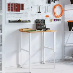 VIDAXL - Établi marron clair 80x60x(71,5-98) cm bois de chêne massif