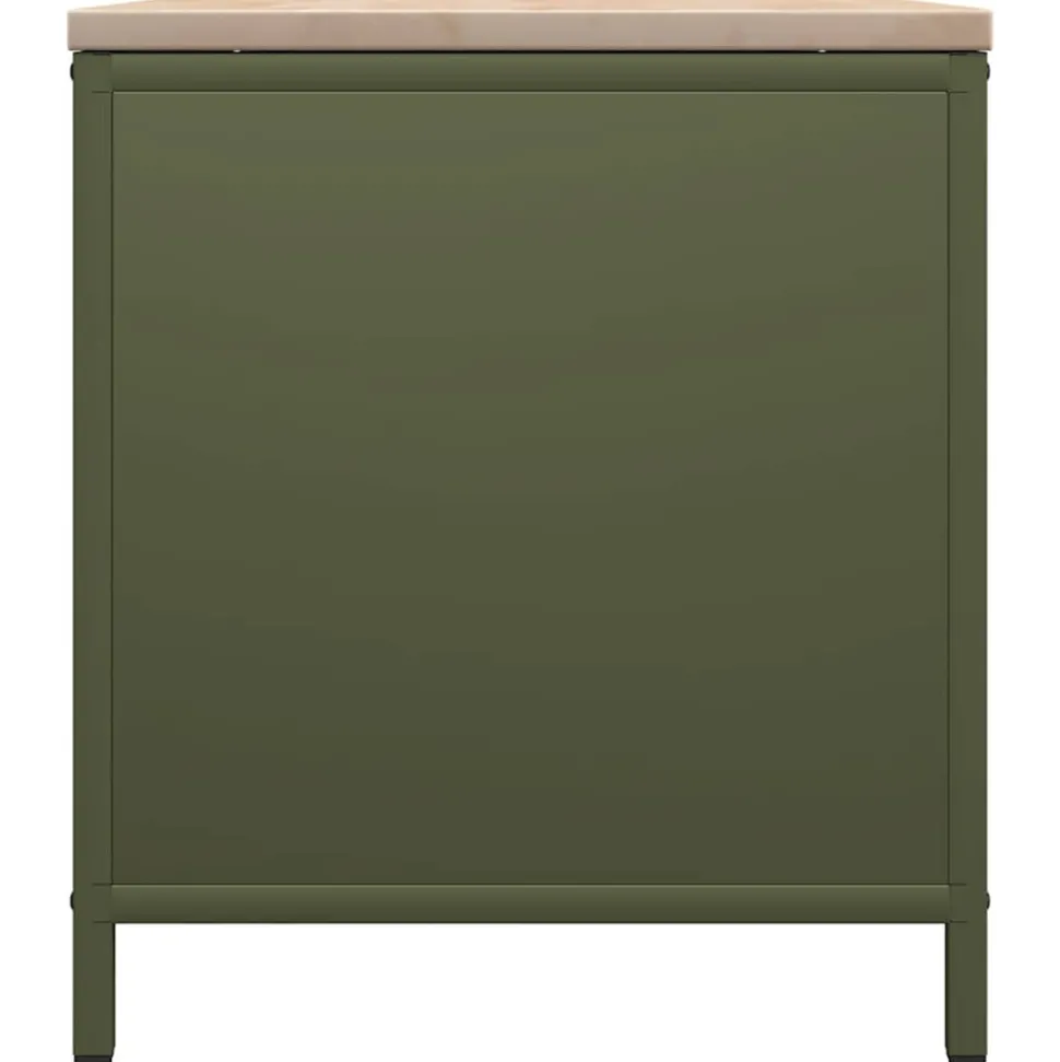 VIDAXL - Étagère à bois de chauffage avec plateau en bois vert olive