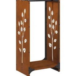 VIDAXL - Étagère à bois 40x30x80 cm acier résistant aux intempéries