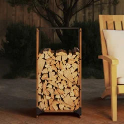 VIDAXL - Étagère à bois 40x30x80 cm acier résistant aux intempéries