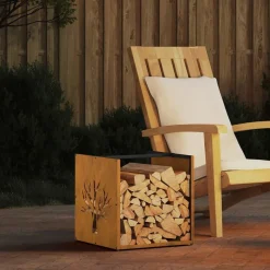 VIDAXL - Étagère à bois 40x40x40 cm acier résistant aux intempéries