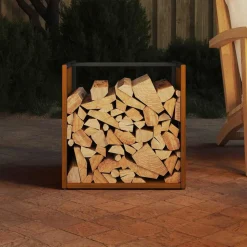 VIDAXL - Étagère à bois 40x40x40 cm acier résistant aux intempéries