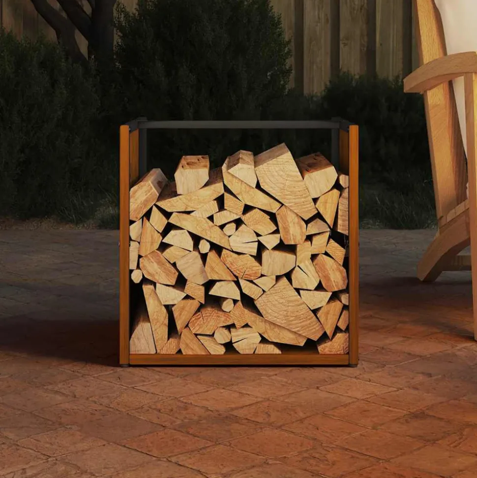 VIDAXL - Étagère à bois 40x40x40 cm acier résistant aux intempéries