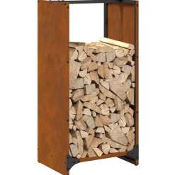 VIDAXL - Étagère à bois 40x30x80 cm acier résistant aux intempéries