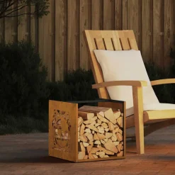 VIDAXL - Étagère à bois 40x40x40 cm acier résistant aux intempéries