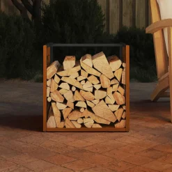 VIDAXL - Étagère à bois 40x40x40 cm acier résistant aux intempéries