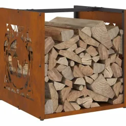 VIDAXL - Étagère à bois 40x40x40 cm acier résistant aux intempéries