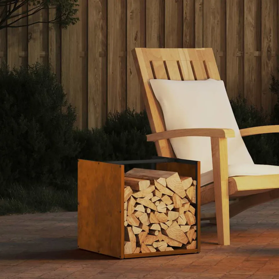 VIDAXL - Étagère à bois 40x40x40 cm acier résistant aux intempéries