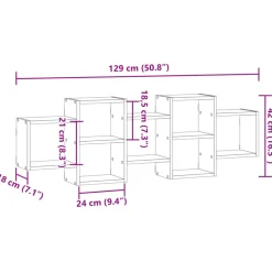 VIDAXL - Étagère murale chêne marron 129x18x42 cm bois d'ingénierie