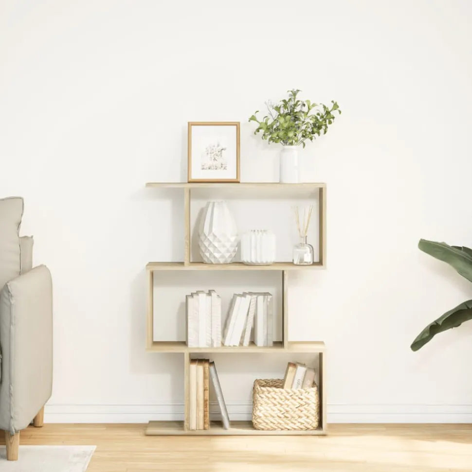 VIDAXL - Étagère séparatrice de pièce 3 niveaux chêne sonoma 70x24x97 cm