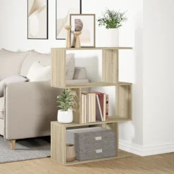 VIDAXL - Étagère séparatrice de pièce 3 niveaux chêne sonoma 70x24x97 cm