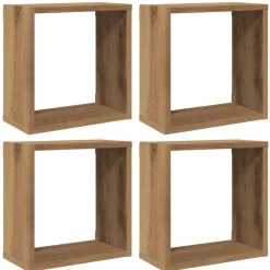 VIDAXL - Étagères cube murales 4 pcs chêne artisanal bois d'ingénierie