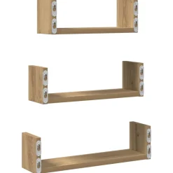 VIDAXL - Étagères murales 3 pcs chêne artisanal bois d'ingénierie