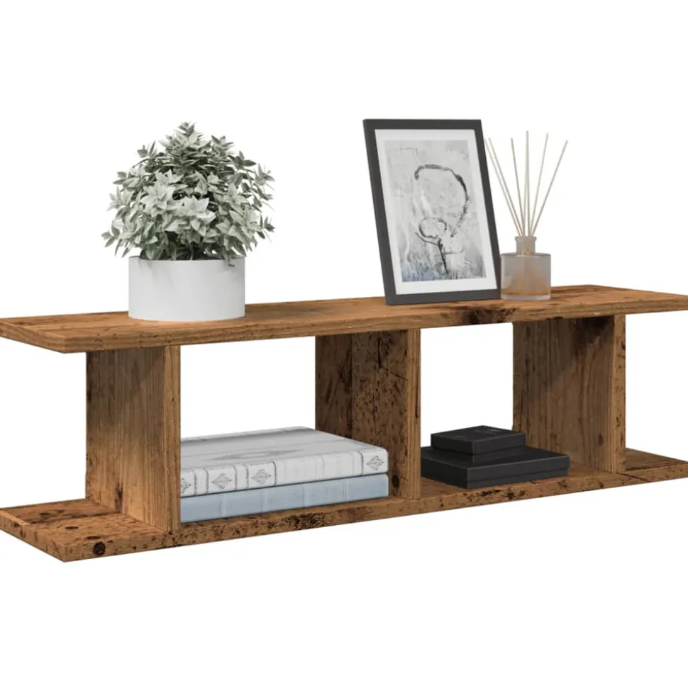 VIDAXL - Étagères murales 2 pcs vieux bois 75x18x20 cm bois d'ingénierie