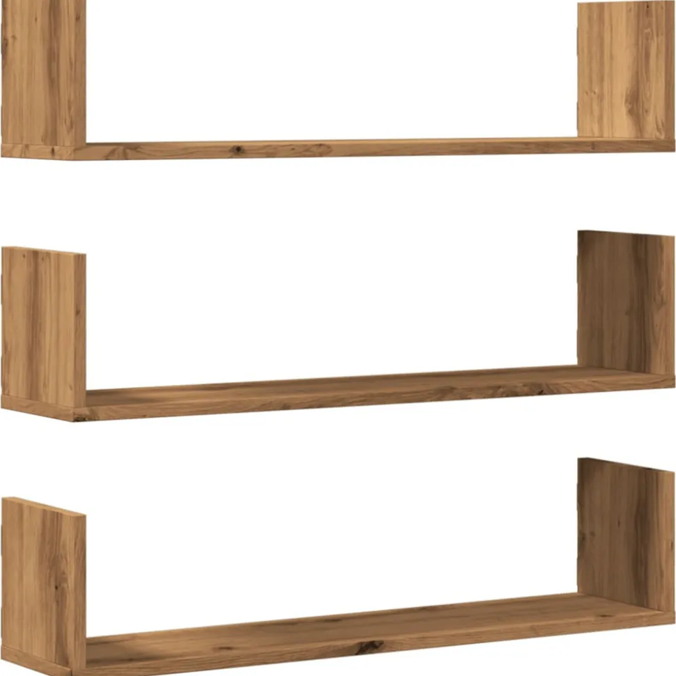 VIDAXL - Étagères murales 3 pcs chêne artisanal bois d'ingénierie