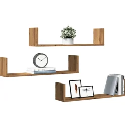 VIDAXL - Étagères murales 3 pcs chêne artisanal bois d'ingénierie