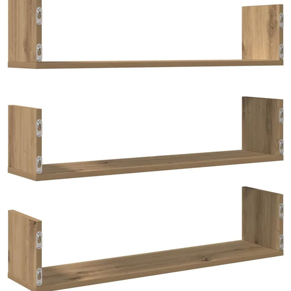 VIDAXL - Étagères murales 3 pcs chêne artisanal bois d'ingénierie
