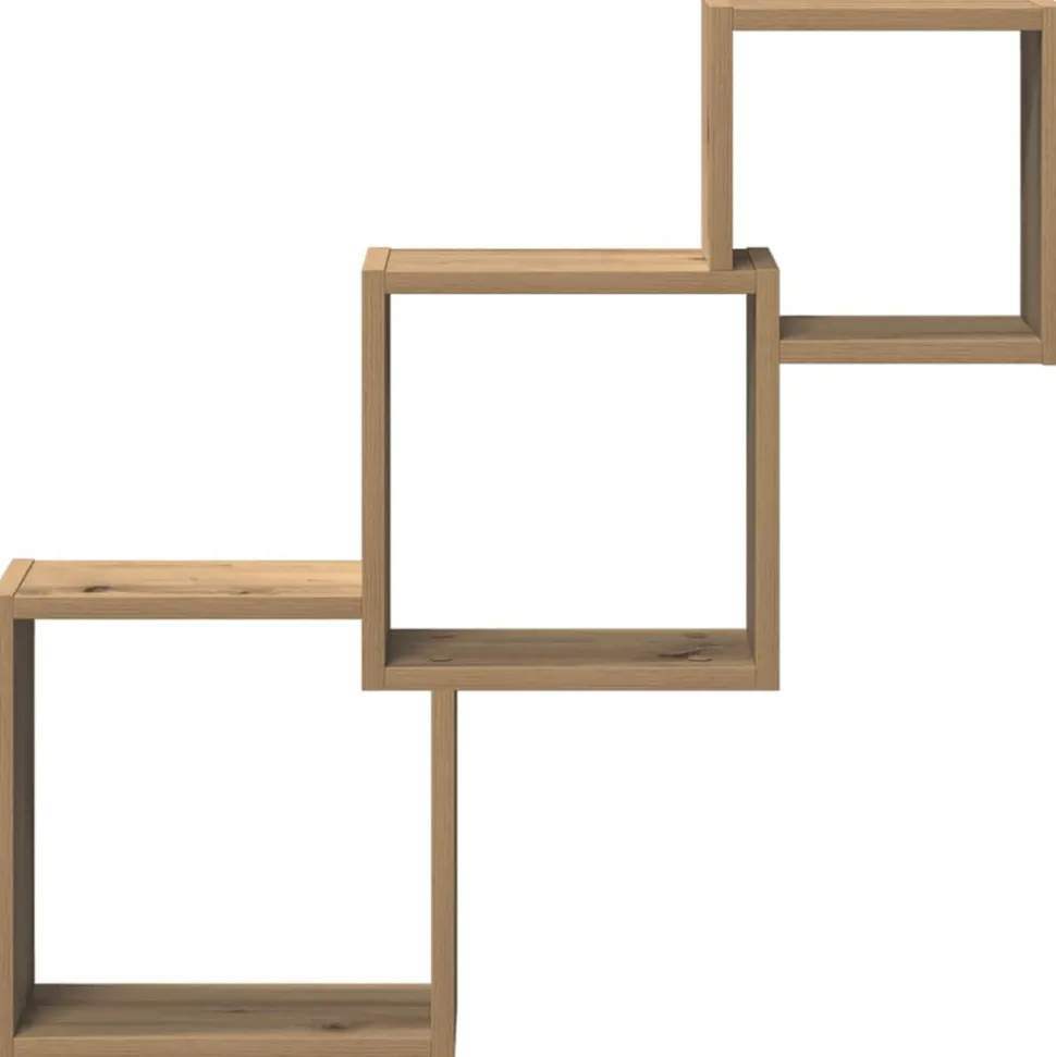 VIDAXL - Étagères murales forme de cube chêne artisanal bois ingénierie