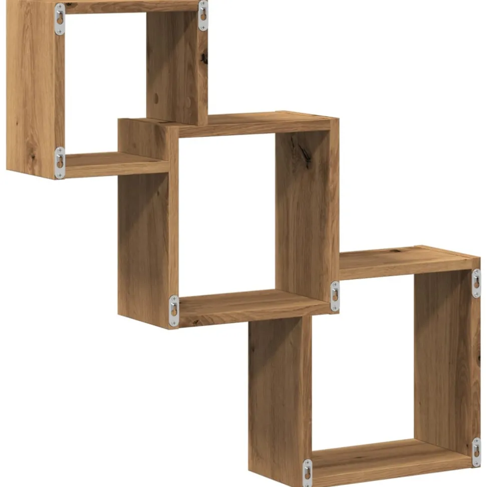 VIDAXL - Étagères murales forme de cube chêne artisanal bois ingénierie