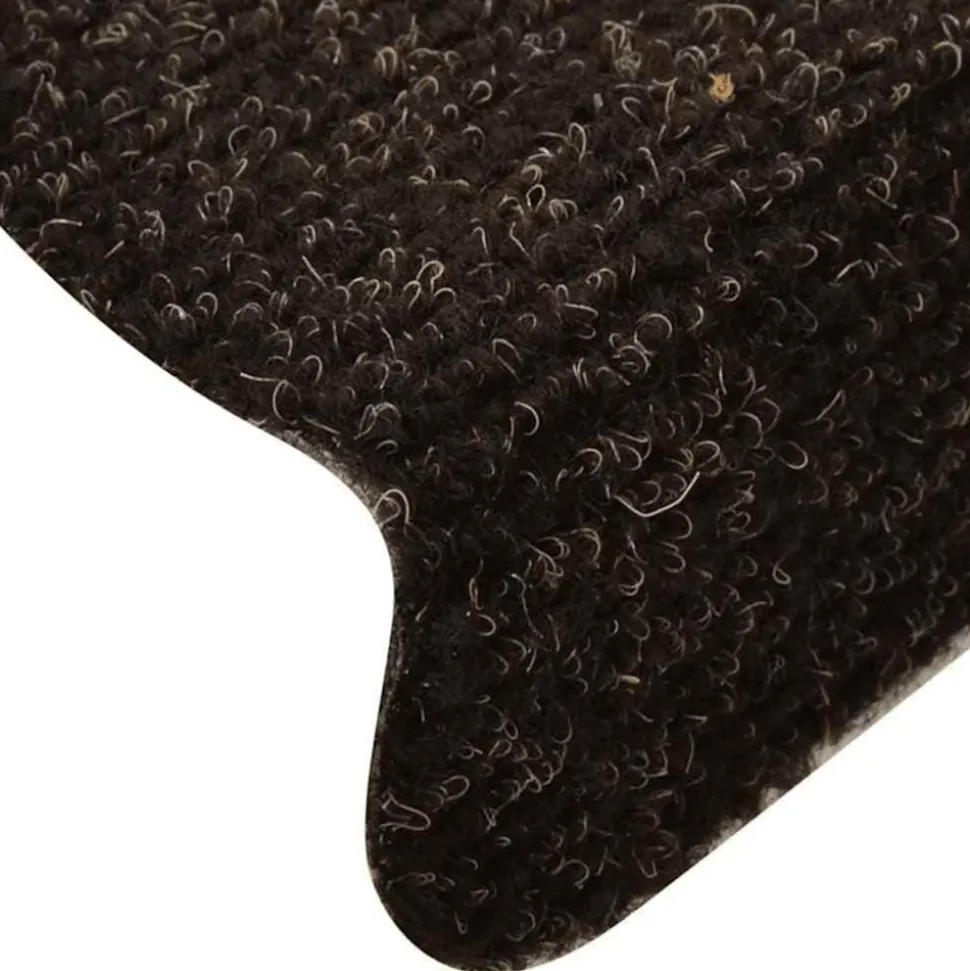 VIDAXL - Tapis d'escalier auto-adhésifs 5 pièces 65 x 21 x 4 cm marron foncé demi-rond grand