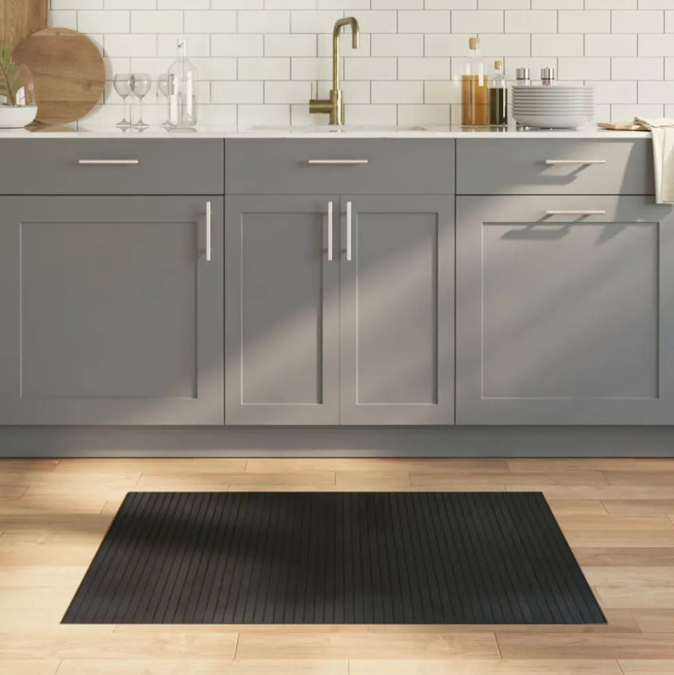 VIDAXL - Tapis rectangulaire noir 70x100 cm bambou