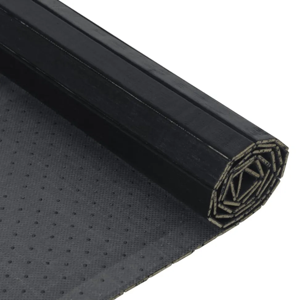 VIDAXL - Tapis rectangulaire noir 70x100 cm bambou