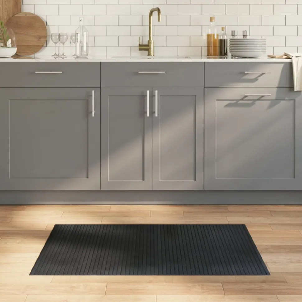 VIDAXL - Tapis rectangulaire gris 60x100 cm bambou