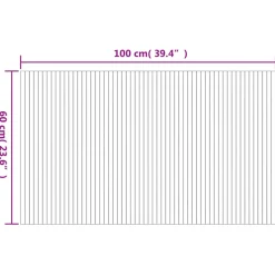 VIDAXL - Tapis rectangulaire gris 60x100 cm bambou