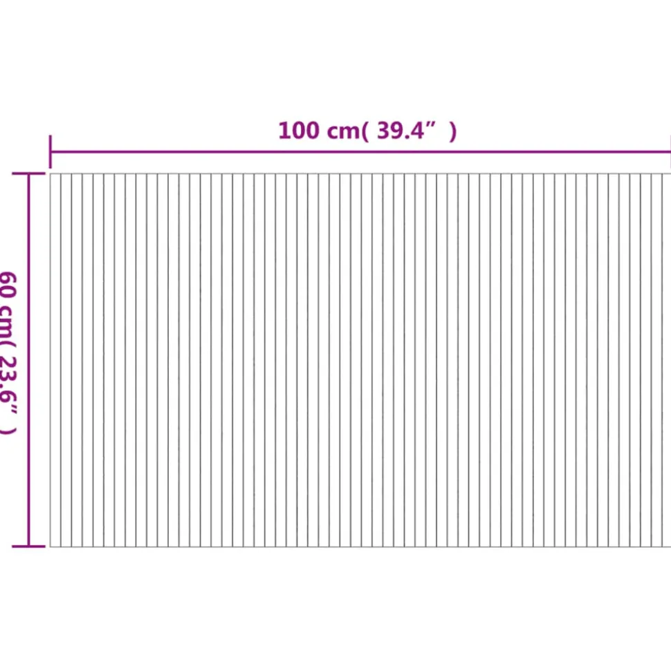 VIDAXL - Tapis rectangulaire gris 60x100 cm bambou