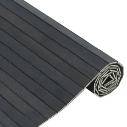 VIDAXL - Tapis rectangulaire gris 60x400 cm bambou