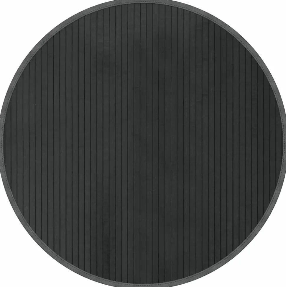 VIDAXL - Tapis rond gris 80 cm bambou