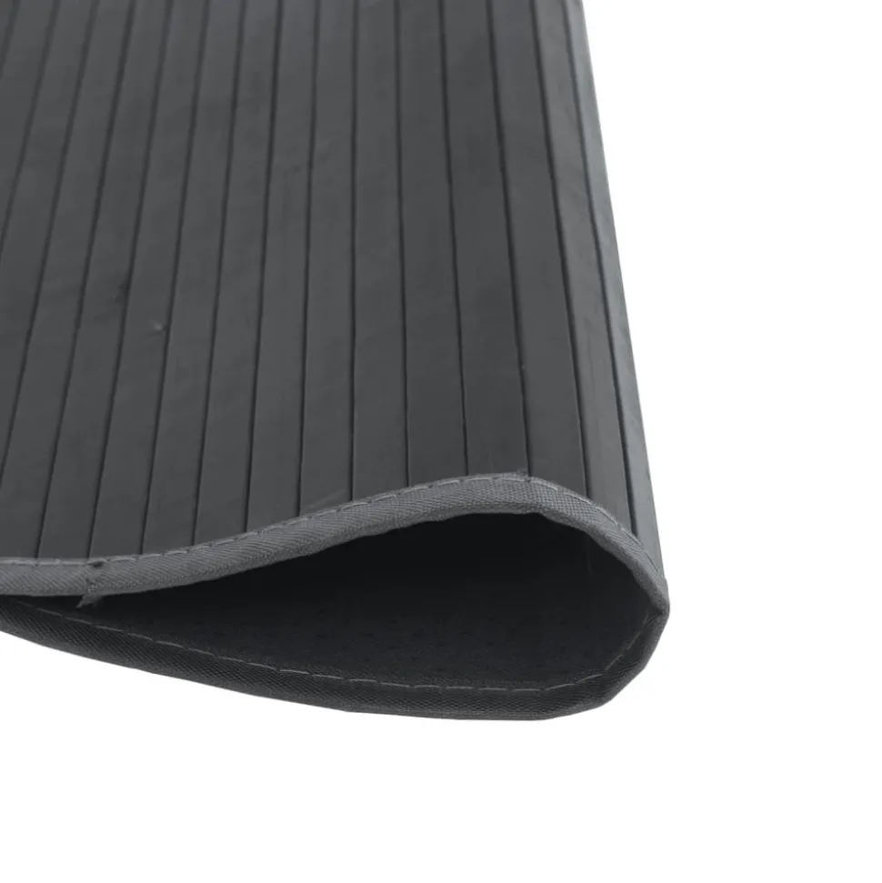 VIDAXL - Tapis rond gris 80 cm bambou