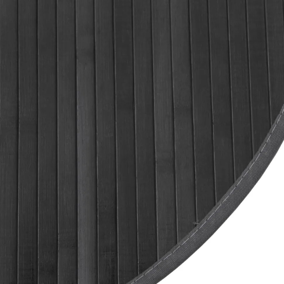 VIDAXL - Tapis rond gris 80 cm bambou