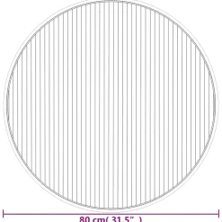 VIDAXL - Tapis rond gris 80 cm bambou