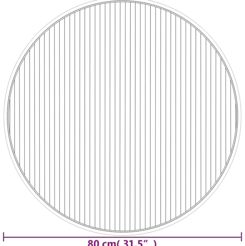 VIDAXL - Tapis rond gris 80 cm bambou