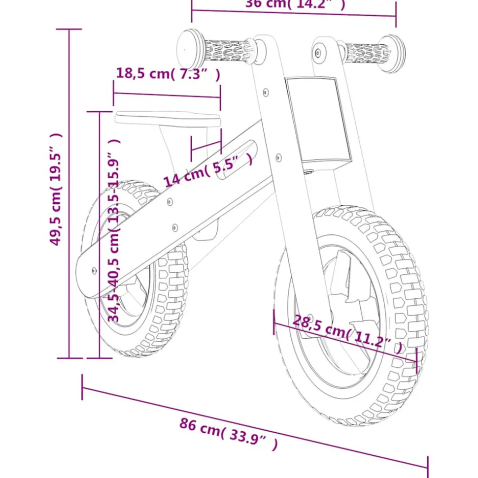 VIDAXL - Vélo d'équilibre pour enfants imprimé gris