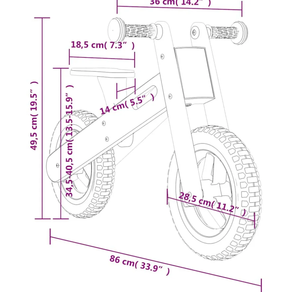 VIDAXL - Vélo d'équilibre pour enfants imprimé bleu