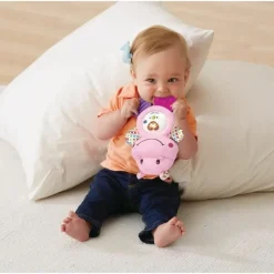 VTECH BABY - Hochet croc'hippo - peluche texturée rose