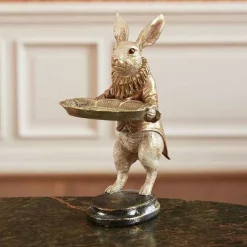 WERNER VOSS - Figurine lapin valet blanc résine 17x15x28cm