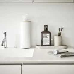 YAMAZAKI - Boîte à mouchoirs ronde en métal tissue