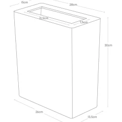 YAMAZAKI - Corbeille à papier rectangulaire rin
