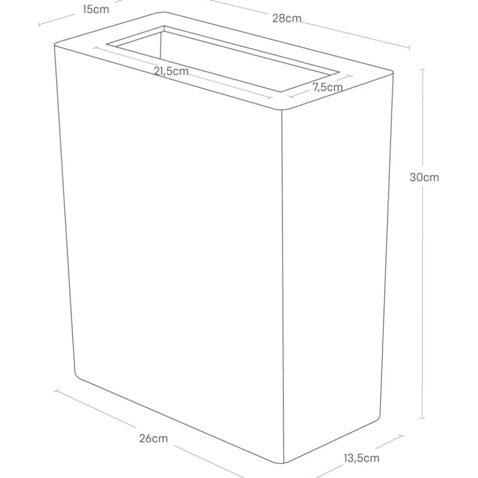 YAMAZAKI - Corbeille à papier rectangulaire rin